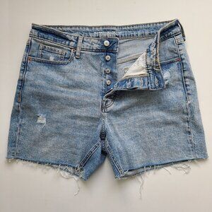 Women's Old Navy Cutoff Denim Shorts 14 OG Straight Jean Smoothing Pockets